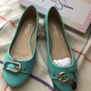 Nichole Simpson mint flats